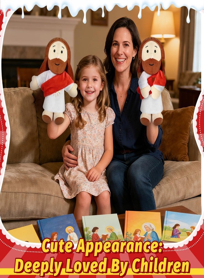 AKAIXI Jesus Hand Puppet, Plush Soft Stuffed Puppets, Red & White, 13Inch, Interactive Religious Play, Christian Toy, Comforting Plushy for All Ages, Gifts Christmas, Baptism, Party - Image 5